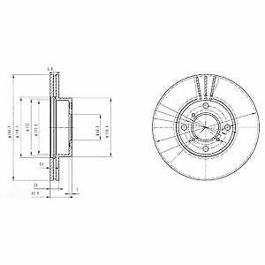 DELPHI BG3341 Lot de 2 disques de frein