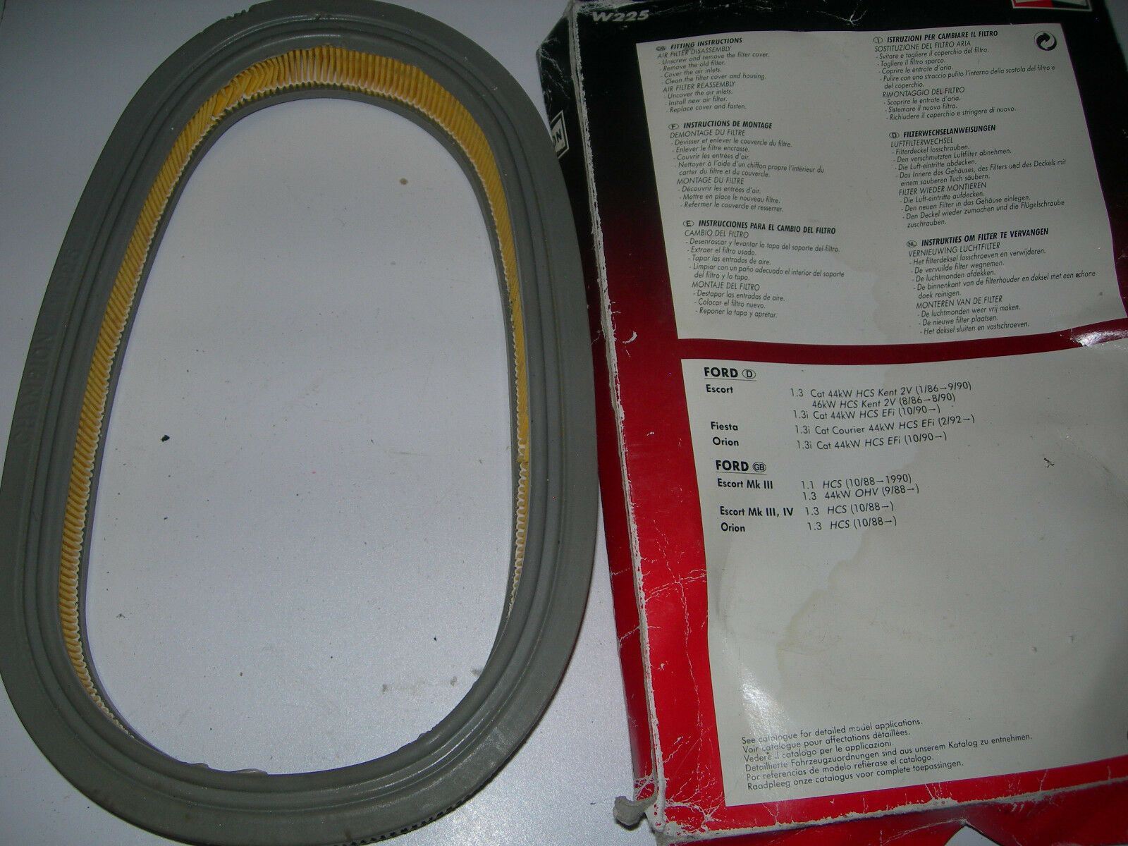 FILTRO ARIA CHAMPION W 225 FORD ESCORT D-FIESTA ORION 