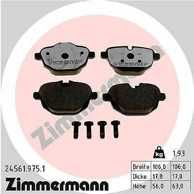 Zimmermann Plaquette de Freins Plaquettes de Frein Disque de Frein