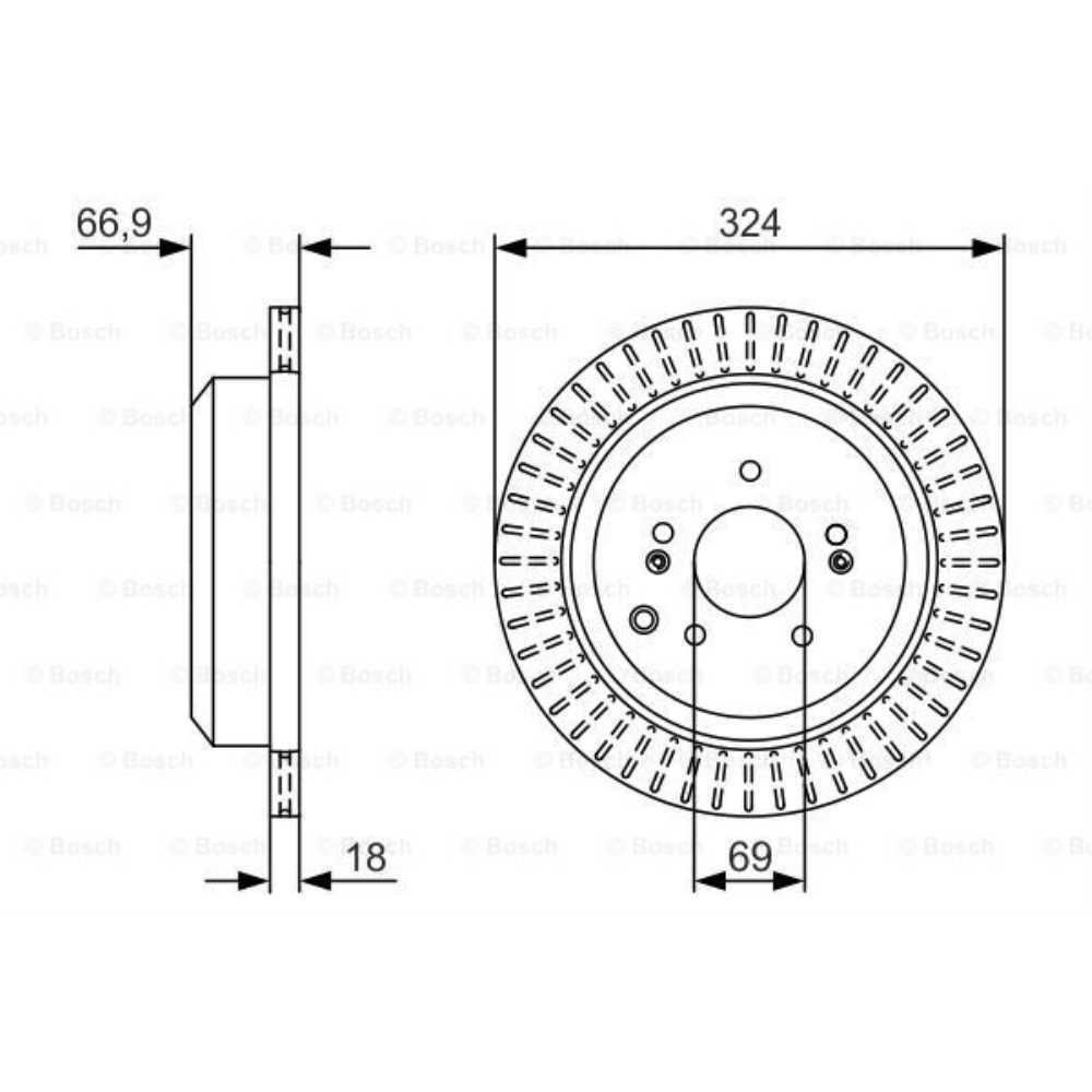 BOSCH 2x Disques de Frein Ventilé Huilé 0 986 479 V10