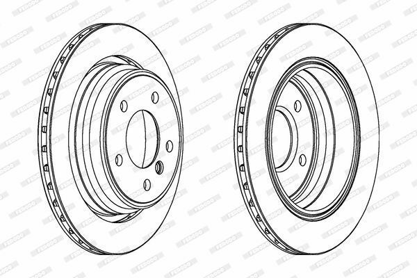 2x FERODO Disque de frein HINTEN pour BMW 5 E39 pour ALPINA B10 E39