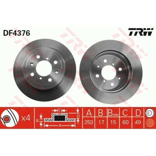 TRW DF4376 Jeu de Disques de Frein