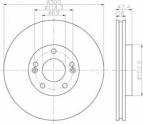 HELLA 8DD 355 114-481 Disque de frein