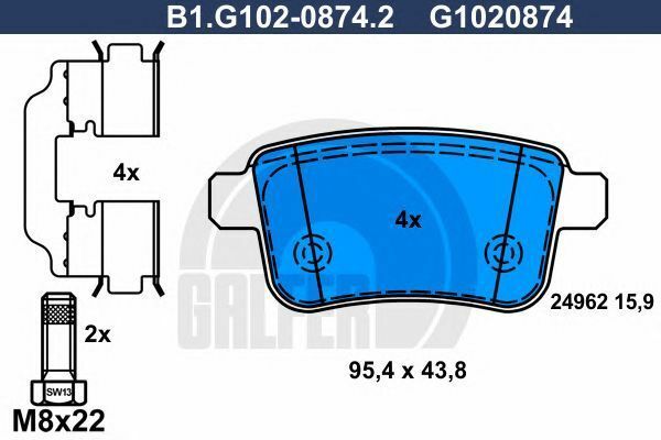 Set Plaquettes GALFER G1020874 Mercedes Renault