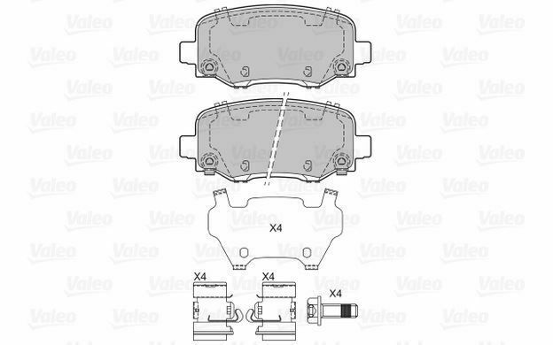 Valeo 601432 Plaquettes de Frein, Noir