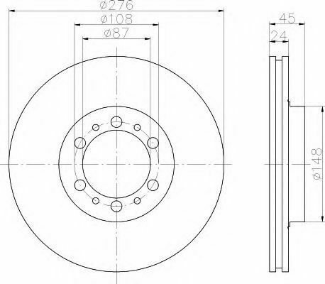 Hella 8DD 355 105-131 Lot de 2 disques de frein