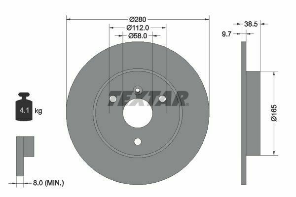 textar 92155503 Disque de frein pour freins à disques de freins (x2)