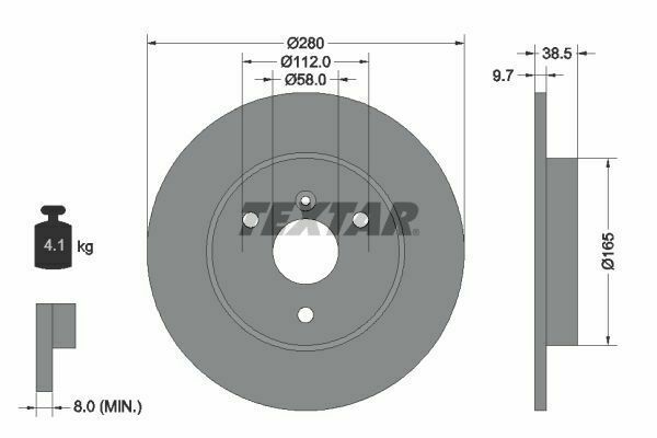 textar 92155503 Disque de frein pour freins à disques de freins (x2)